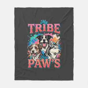 Cobertor De Velo Amante de Cachorro Minha Tribo Tem Patas