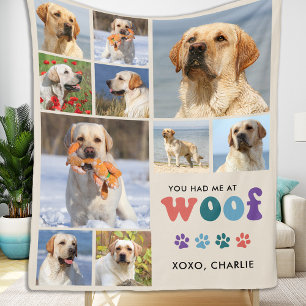 Cobertor De Velo Amante de Cachorro Retrô WOOF Pet Personalizado Co