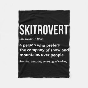 Cobertor De Velo Amante de Esqui Divertido Definição de Skitrovert 