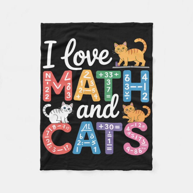 Cobertor De Velo Amante de Gato de Matemática Professor de Matemáti (Frente)