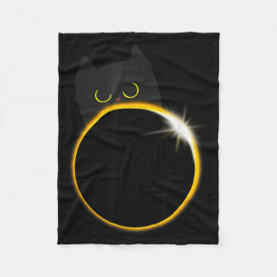 Cobertor De Velo Amante de Gato Preto Eclipse Solar Fofo