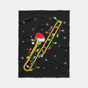 Cobertor De Velo Amante de Música de Trombone Luzes de Natal Trombo