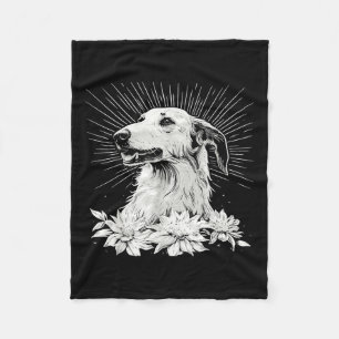 Cobertor De Velo Amante do Estilo de Tatuagem Borzoi Cão Retro
