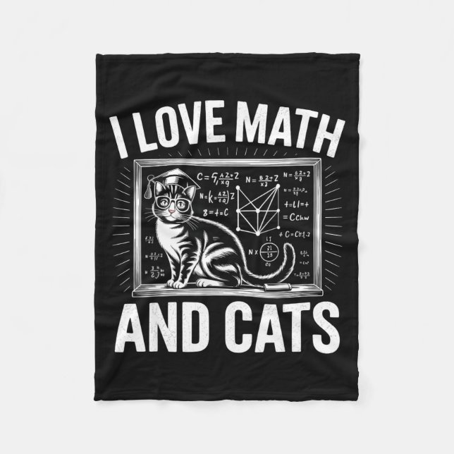 Cobertor De Velo Amante do Gato Matemático Professor de Matemática  (Frente)