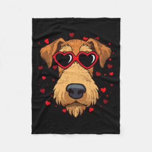 Cobertor De Velo Amantes de Cachorro Coração do Namorados Airedale 