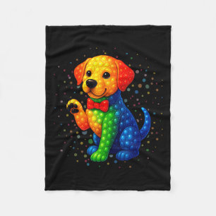 Cobertor De Velo Amantes de Cães Labrador Bolinhas Feliz Dia das Bo