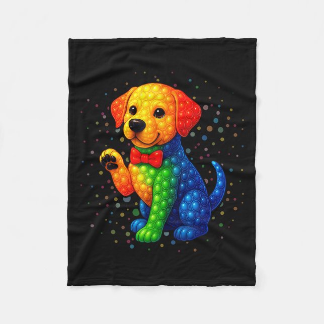 Cobertor De Velo Amantes de Cães Labrador Bolinhas Feliz Dia das Bo (Frente)
