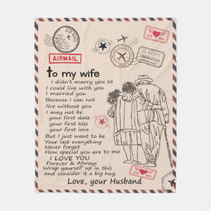 Cobertor De Velo Amantes de Esposa  Para Minha Mulher Eu Te Amo Mar