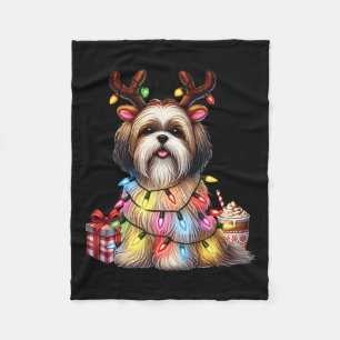 Cobertor De Velo Amantes de os animais De Pet Shih Tzu Dogs Reindee