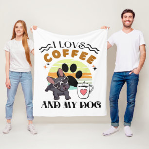Cobertor De Velo Amantes do Café - Eu Amo Café E Meu Cachorro