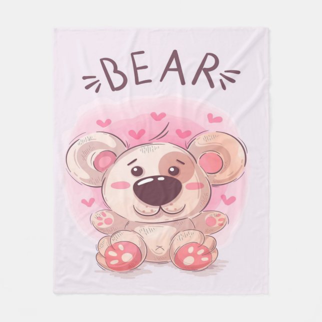 Cobertor De Velo Amantes do Urso de Teddy | Presente Para Crianças (Frente)