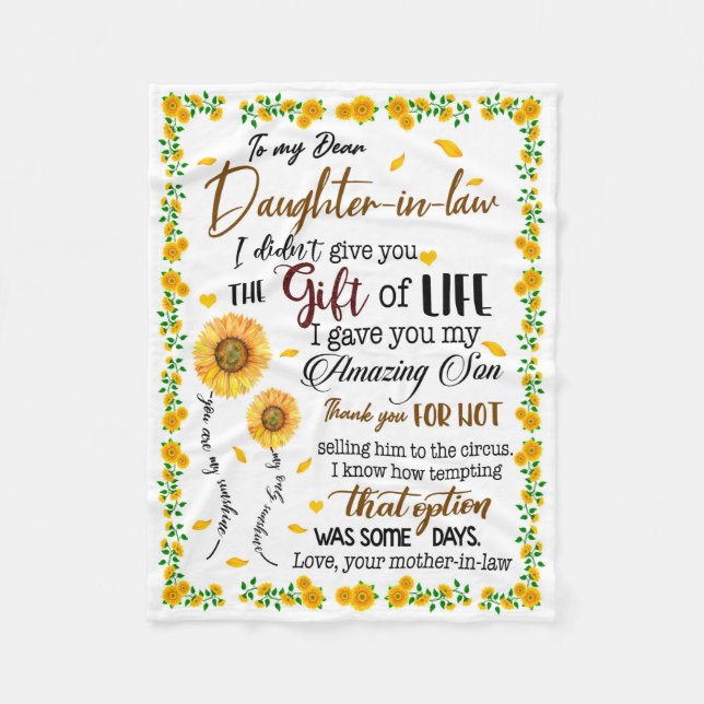 Cobertor De Velo Amantes Filhos | À Minha Querida Filha De Direito (Frente)