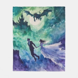Cobertor De Velo Amantes Voantes - Pintura Por Aquarela