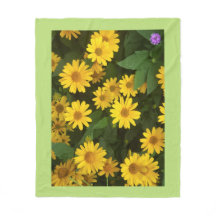 Amarelo Daisy Fleece Blanket