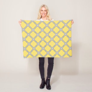 Cobertor De Velo Amarelo e cinzas de Quatrefoil