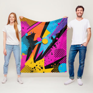 Cobertor De Velo Amarelo Elétrico Magenta Grunge Urbano Meia-tinta