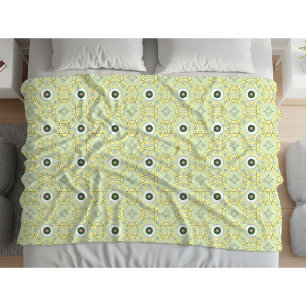 Cobertor De Velo Amarelo padrão geométrico decorativo 