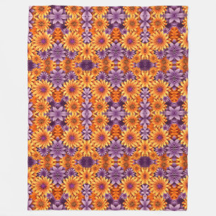 Cobertor De Velo Amarelo Roxo Girassol