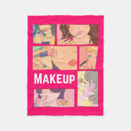 COBERTOR DE VELO AMAZENAR ANIME, MENINA, MAKEUS