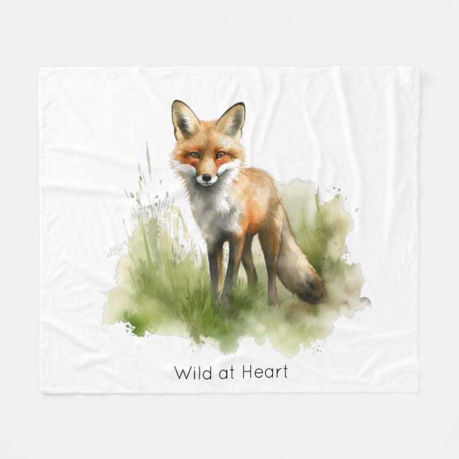 Cobertor De Velo Amber Gaze: Raposa-sombra, personalizada (Frente (Horizontal))