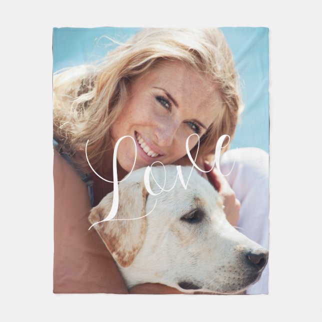 Cobertor De Velo Ame Minha Foto De Cão Fleece Blanket (Frente)