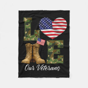 Cobertor De Velo Ame o Dia dos Nossos Veteranos Bandeira Americana 
