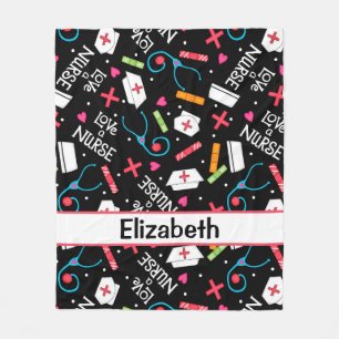 Cobertor De Velo Ame um nome do preto da arte da enfermeira