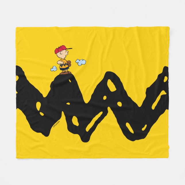 Cobertor De Velo Amendoins | Charlie Brown Baseball (Frente (Horizontal))