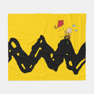 Cobertor De Velo Amendoins   Charlie Brown Flying Kite