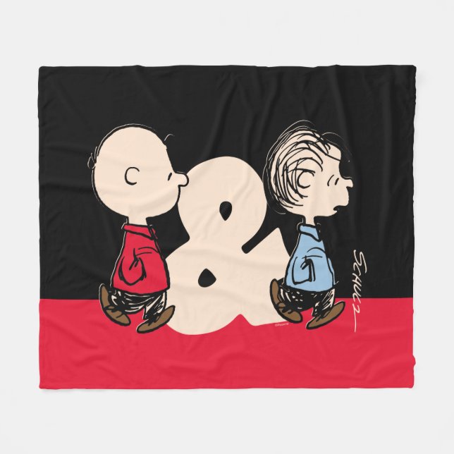 Cobertor De Velo Amendoins | Charlie Brown & Linus (Frente (Horizontal))