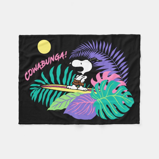 Cobertor De Velo Amendoins | Cowabunga Snoopy (Frente (Horizontal))