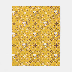 Cobertor De Velo Amendoins   Cowboy Snoopy Bandana