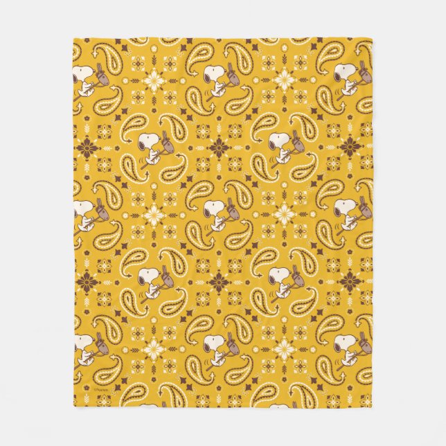 Cobertor De Velo Amendoins | Cowboy Snoopy Bandana (Frente)