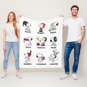 Cobertor De Velo Amendoins   Florestas de Natal de Snoopy