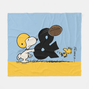 Cobertor De Velo Amendoins   Futebol Snoopy & Woodstock