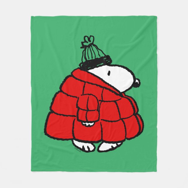 Cobertor De Velo Amendoins | Jaqueta Snoopy Red Puffer (Frente)
