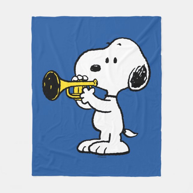 Cobertor De Velo Amendoins | Jogador de Trompete Snoopy (Frente)