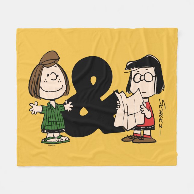 Cobertor De Velo Amendoins | Peppermint Patty & Marcie (Frente (Horizontal))