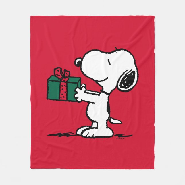 Cobertor De Velo Amendoins | Presente de Natal Snoopy Giver (Frente)