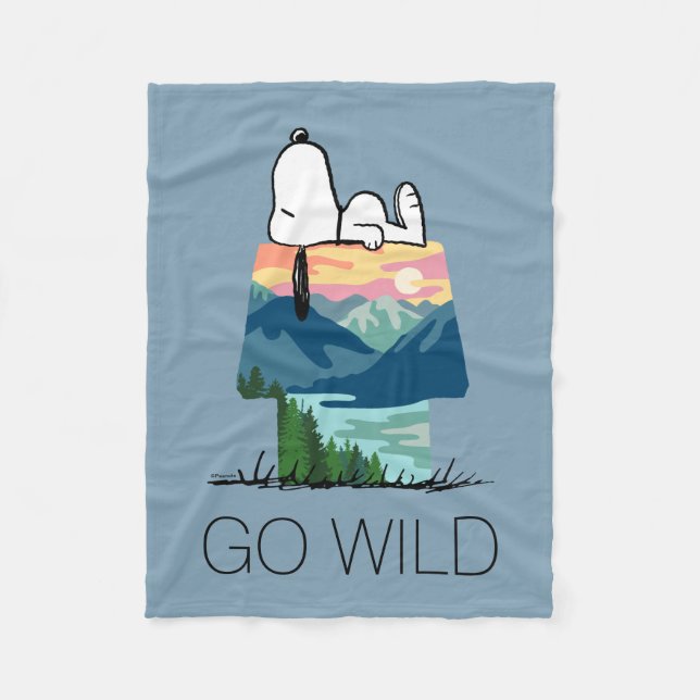 Cobertor De Velo Amendoins | Snoopy Dog House Sunrise (Frente)