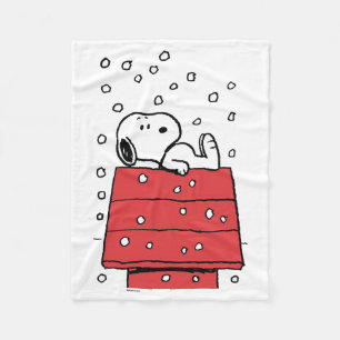 Cobertor De Velo Amendoins   Snoopy Doghouse Snowflakes