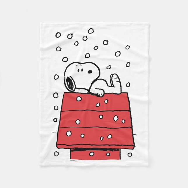 Cobertor De Velo Amendoins | Snoopy Doghouse Snowflakes (Frente)