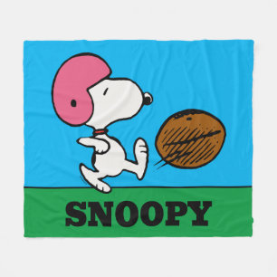 Cobertor De Velo Amendoins   Snoopy Football Kicker