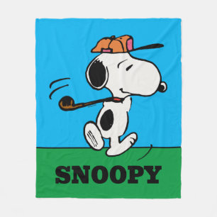 Cobertor De Velo Amendoins   Snoopy Golf Swing