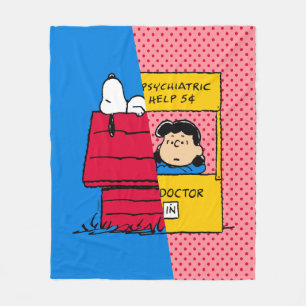 Cobertor De Velo Amendoins Snoopy & Lucy Half & Half