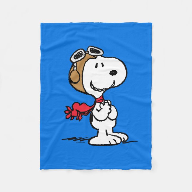 Cobertor De Velo Amendoins | Snoopy O Áce Voador (Frente)