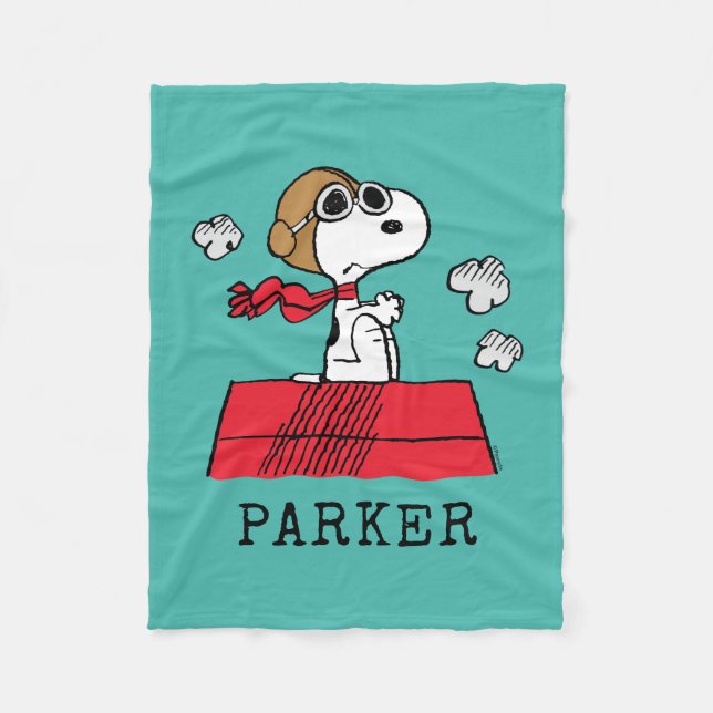 Cobertor De Velo Amendoins | Snoopy o Ás Voador (Frente)
