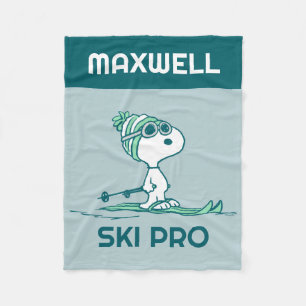 Cobertor De Velo Amendoins   Snoopy on Skis