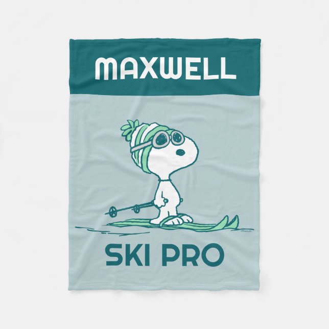 Cobertor De Velo Amendoins | Snoopy on Skis (Frente)
