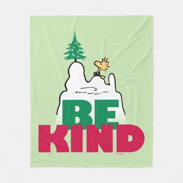 Cobertor De Velo Amendoins | Snoopy & Woodstock Be Kind (Frente)